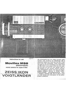 Zeiss Ikon Moviflex Super-8 manual. Camera Instructions.